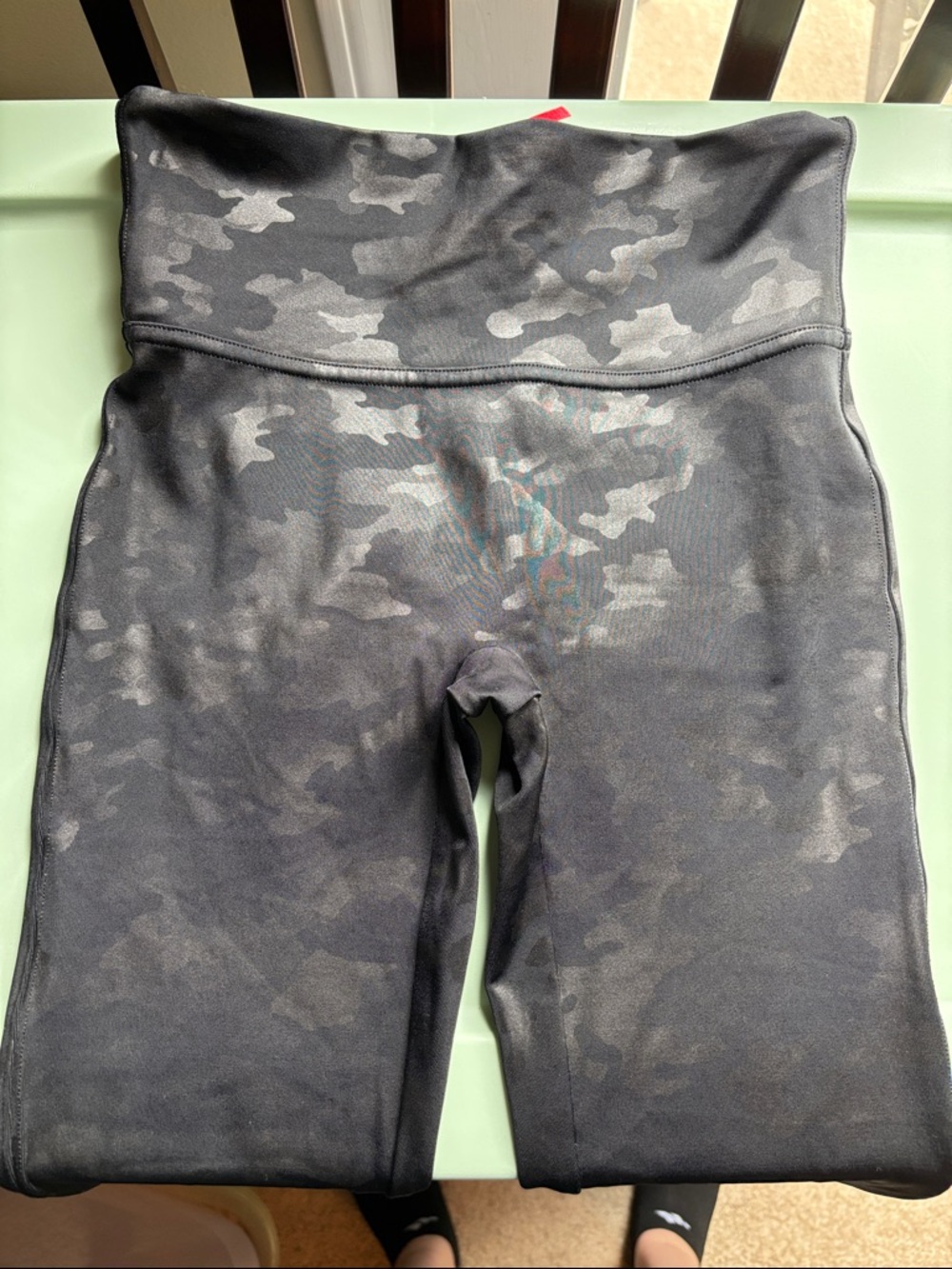 Spanx High-Waist Camo Active leggings- Black